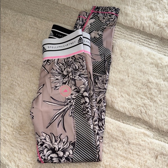 adidas x stella mccartney Pants - Adidas by Stella McCartney Pink Floral High-Waist Leggings